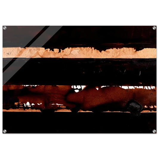 B-Walnut Stain - 2004 - Pierre Soulages Acrylic Print - 70x100 cm / 28x40″ inches | Pierre Soulages Wall Art | Pierre Soulages Prints