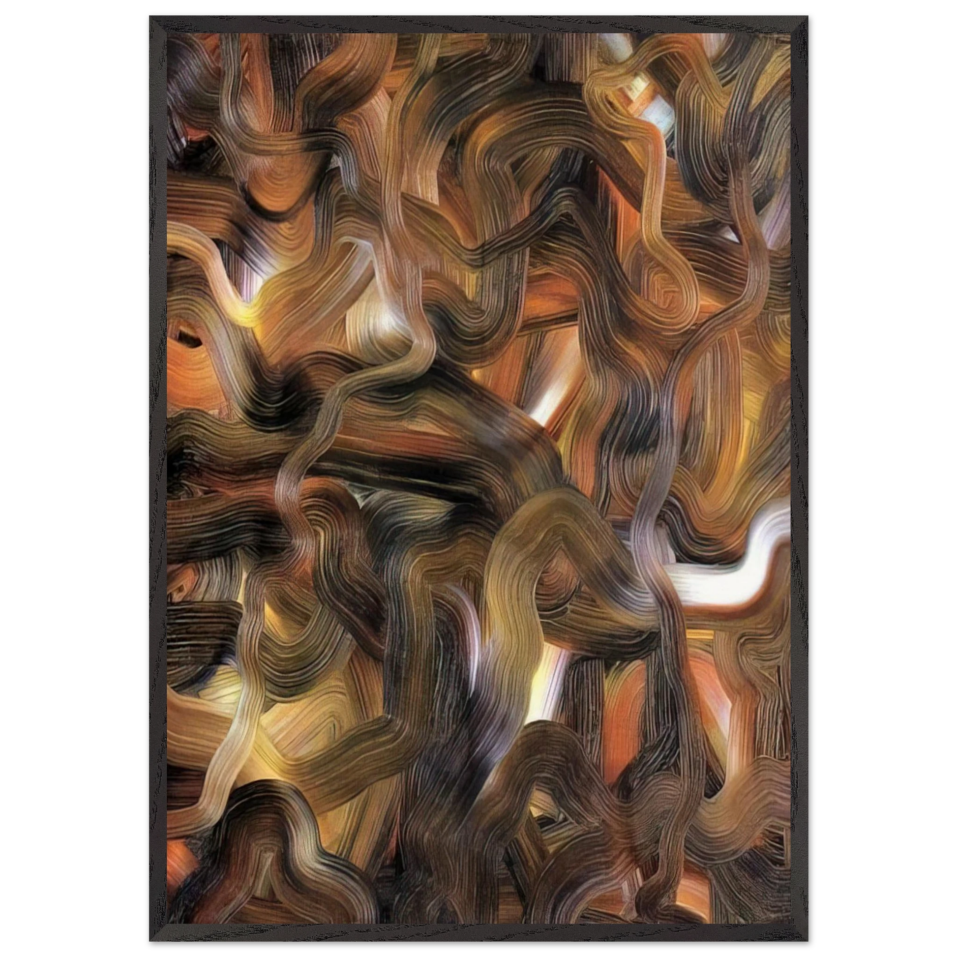 RED BLUE YELLOW - Gerhard Richter Framed Art Print – Black Wooden Frame - Default Title - -Framed Art Print