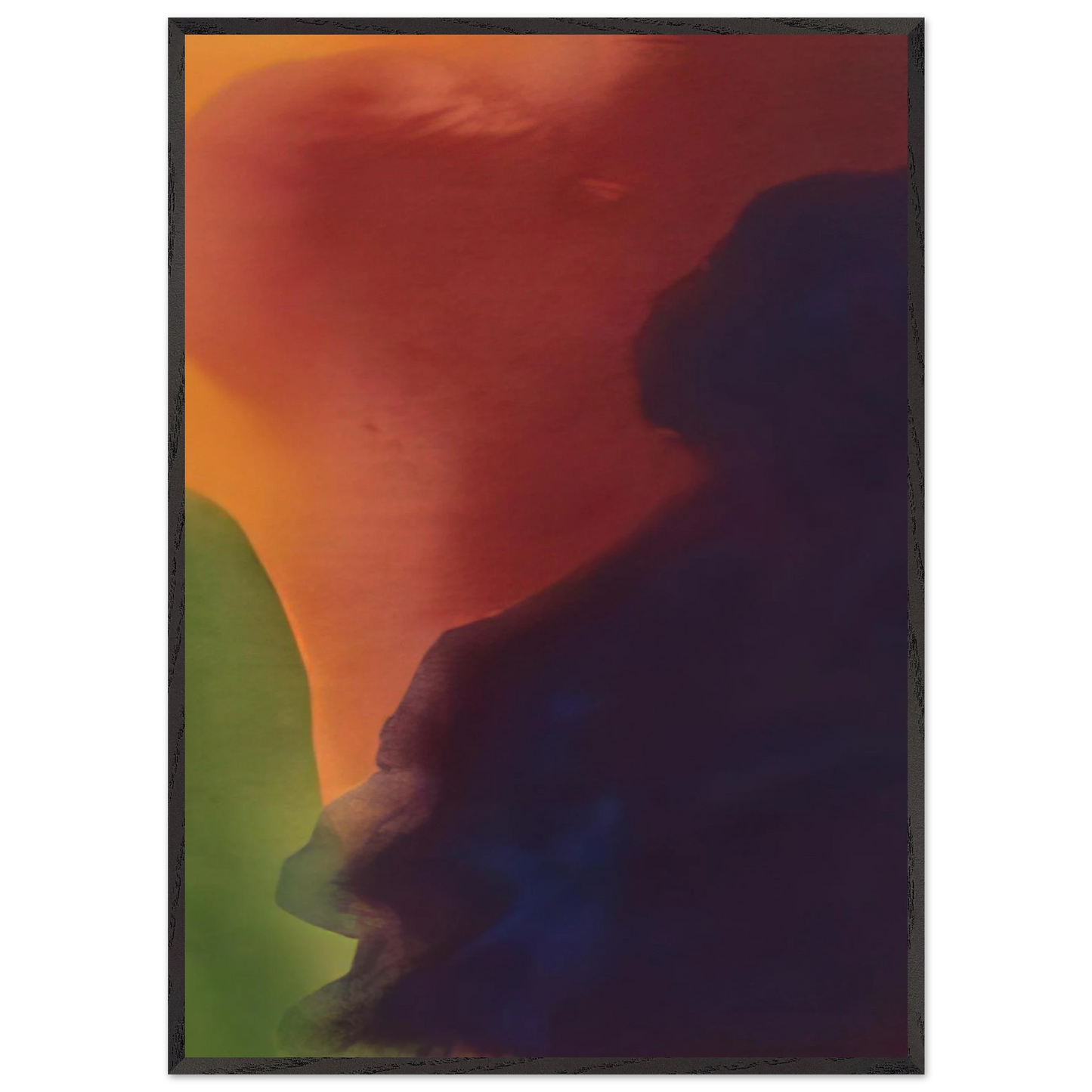 Helen Frankenthaler - Blue Atmosphere III - 1963 Wall art - 27x35 cm / 11x14 inches - Premium Wooden Framed Poster With Fine Art Paper - Black frame