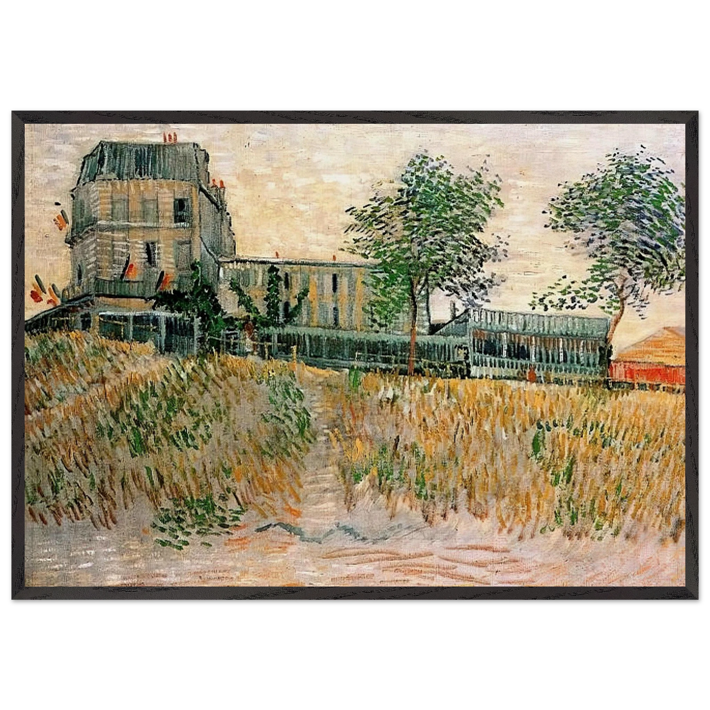 The Restaurant de la Sirene at Asnieres - Vincent van Gogh Framed Art Print – Black Wooden Frame - Default Title - -Framed Art Print
