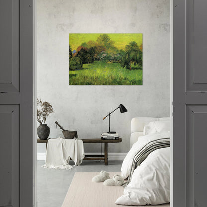 Public Park with Weeping Willow The Poet s Garden I - Vincent van Gogh Brushed Aluminum Print - 70x100 cm / 28x40 inches | Vincent van Gogh Aluminum Print | Vincent van Gogh Prints