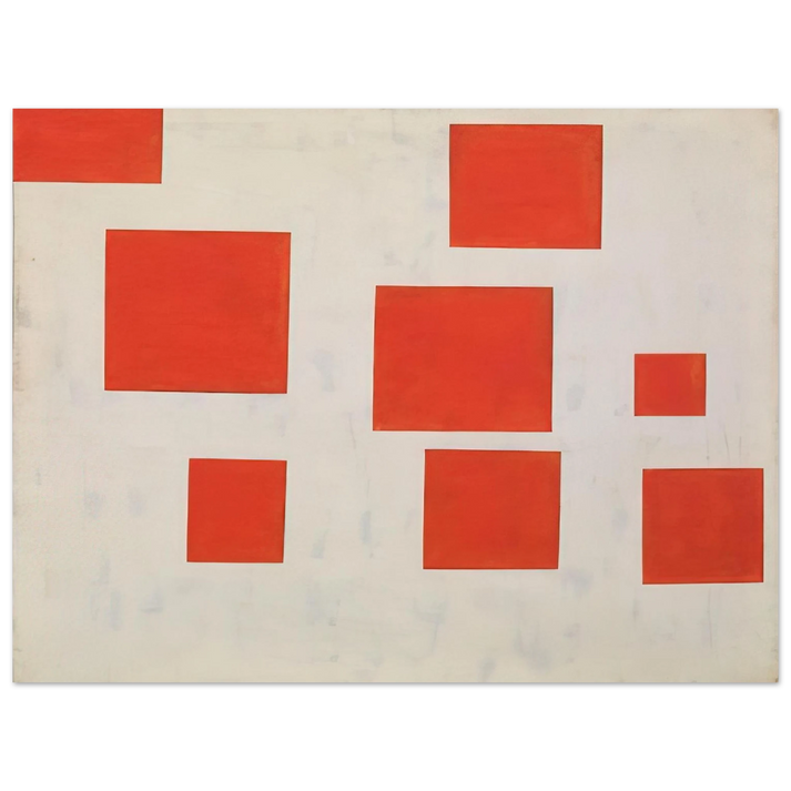 Blinky Palermo - KOMPOSITION MIT 8 ROTEN RECHTECKEN COMPOSITION WITH 8 RED RECTANGLES 1964  75x100 cm / 30x40inches Fine Art Poster