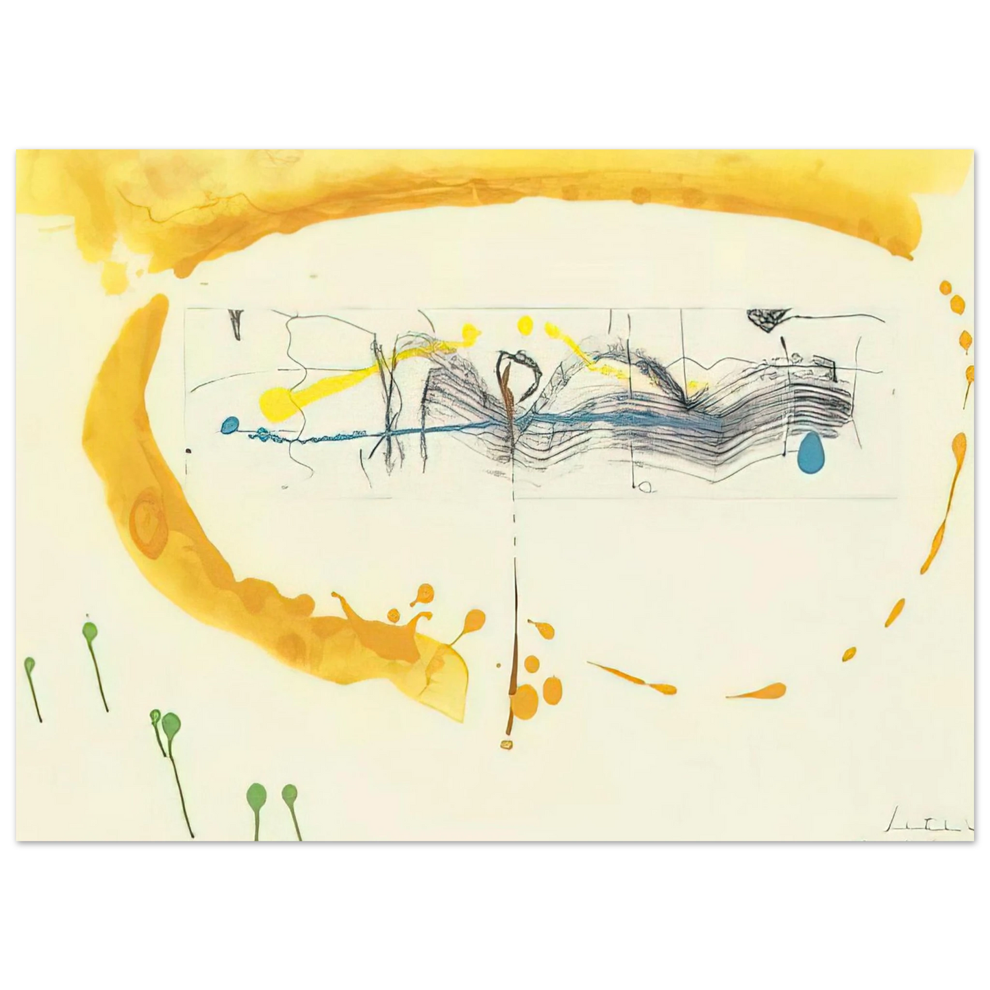 Helen Frankenthaler - Making Music - 2000 Wall art - 21x29.7 cm / 8x12" - Premium Wooden Framed Poster With Fine Art Paper - Wood frame