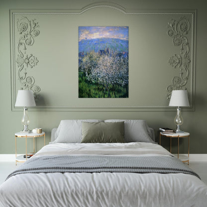 Plums Blossom - claude monet Brushed Aluminum Print - 70x100 cm / 28x40 inches | claude monet Aluminum Print | claude monet Prints