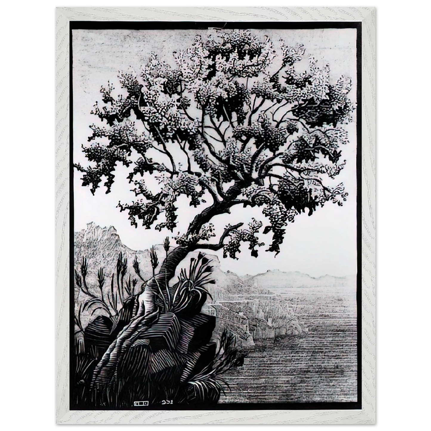 MC Escher - ESCHER (14) Wall Art - 30x40 cm / 12x16 inches - Premium Wooden Framed Poster With Fine Art Paper - Black frame