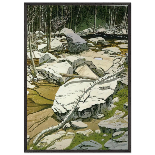 The Blue Pool - 1980 - Neil Welliver Framed Art Print – Black Wooden Frame - Default Title - -Framed Art Print