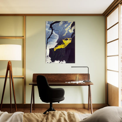 Carmel Highlands - Eyvind Earle Brushed Aluminum Print - 70x100 cm / 28x40 inches | Eyvind Earle Aluminum Print | Eyvind Earle Prints