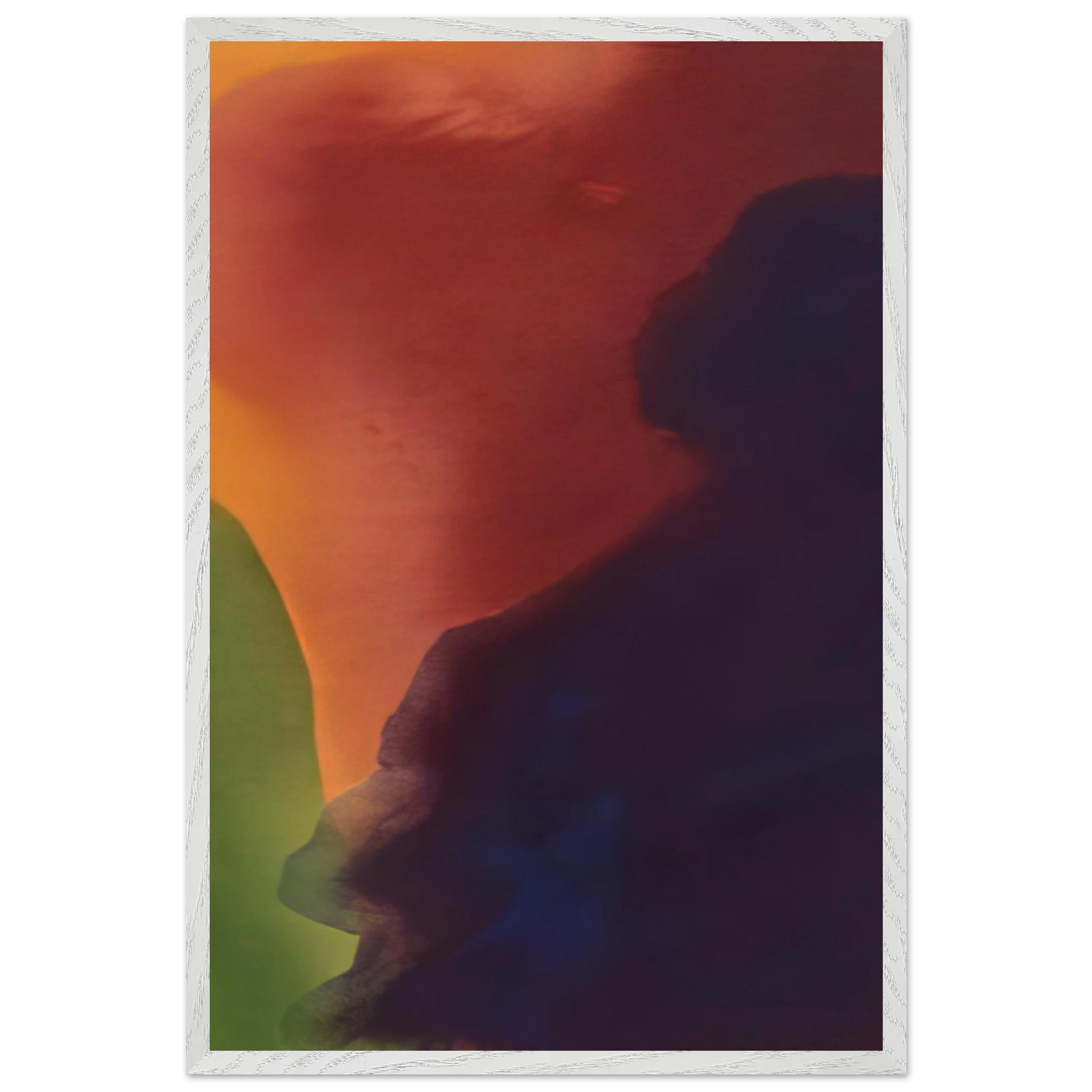 Helen Frankenthaler - Blue Atmosphere III - 1963 Wall art - 70x100 cm / 28x40 inches - Premium Wooden Framed Poster With Fine Art Paper - White frame