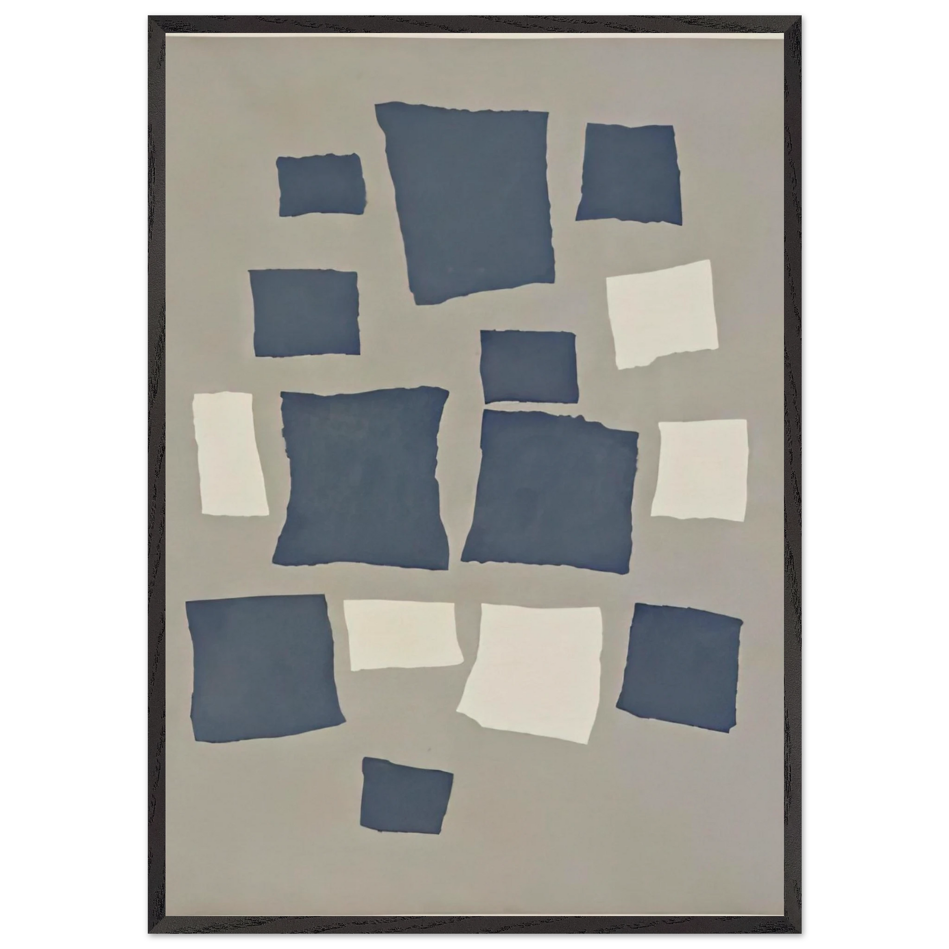 Collage with Squares Arranged According to the Laws of Chance - Jean Arp Framed Art Print – Black Wooden Frame - Default Title - -Framed Art Print