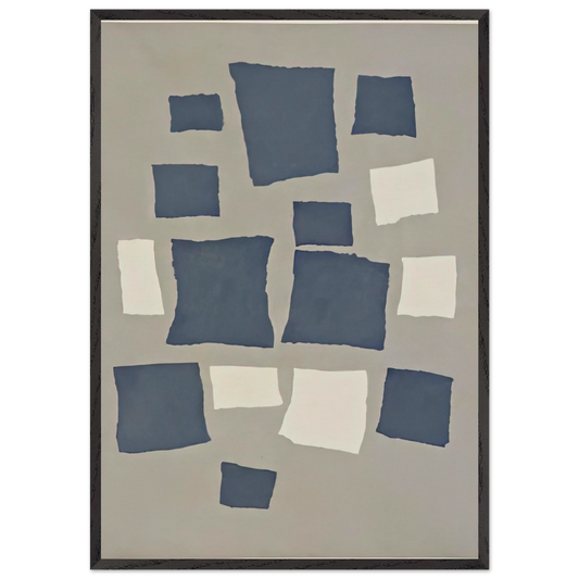 Collage with Squares Arranged According to the Laws of Chance - Jean Arp Framed Art Print – Black Wooden Frame - Default Title - -Framed Art Print