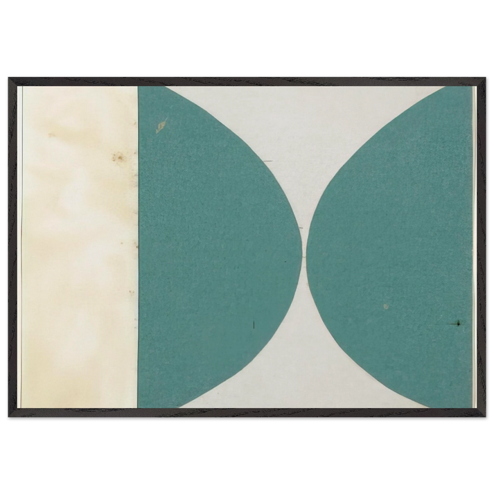 Green Curves from the series Line Form Color - Ellsworth Kelly 70x100 cm / 28x40 inches Framed Art Print – Black Wooden Frame