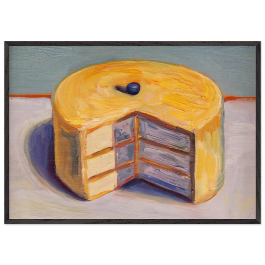 Lemon Cake - 1964 - Wayne Thiebaud Framed Art Print – Black Wooden Frame - Default Title - -Framed Art Print