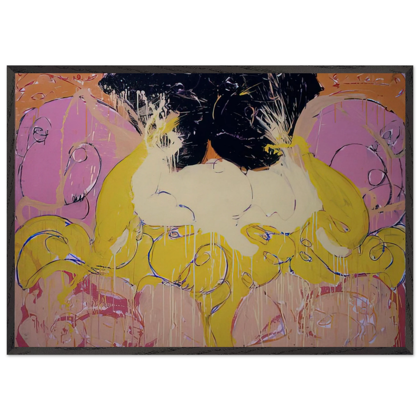 Untitled Drawing 3 - 1984 - Norman Bluhm Framed Art Print – Black Wooden Frame - Default Title - -Framed Art Print