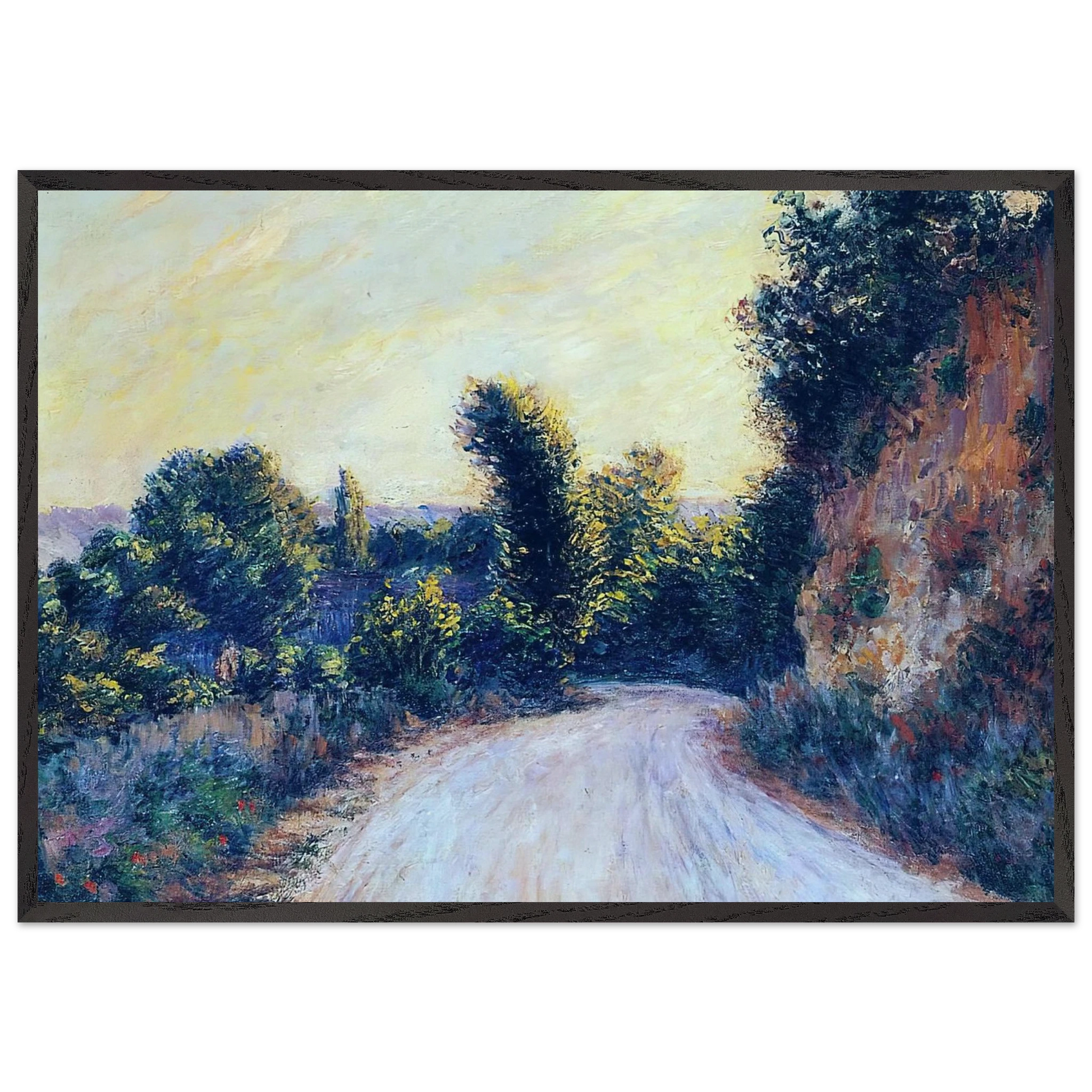 Road near Giverny - claude monet Framed Art Print – Black Wooden Frame - Default Title - -Framed Art Print
