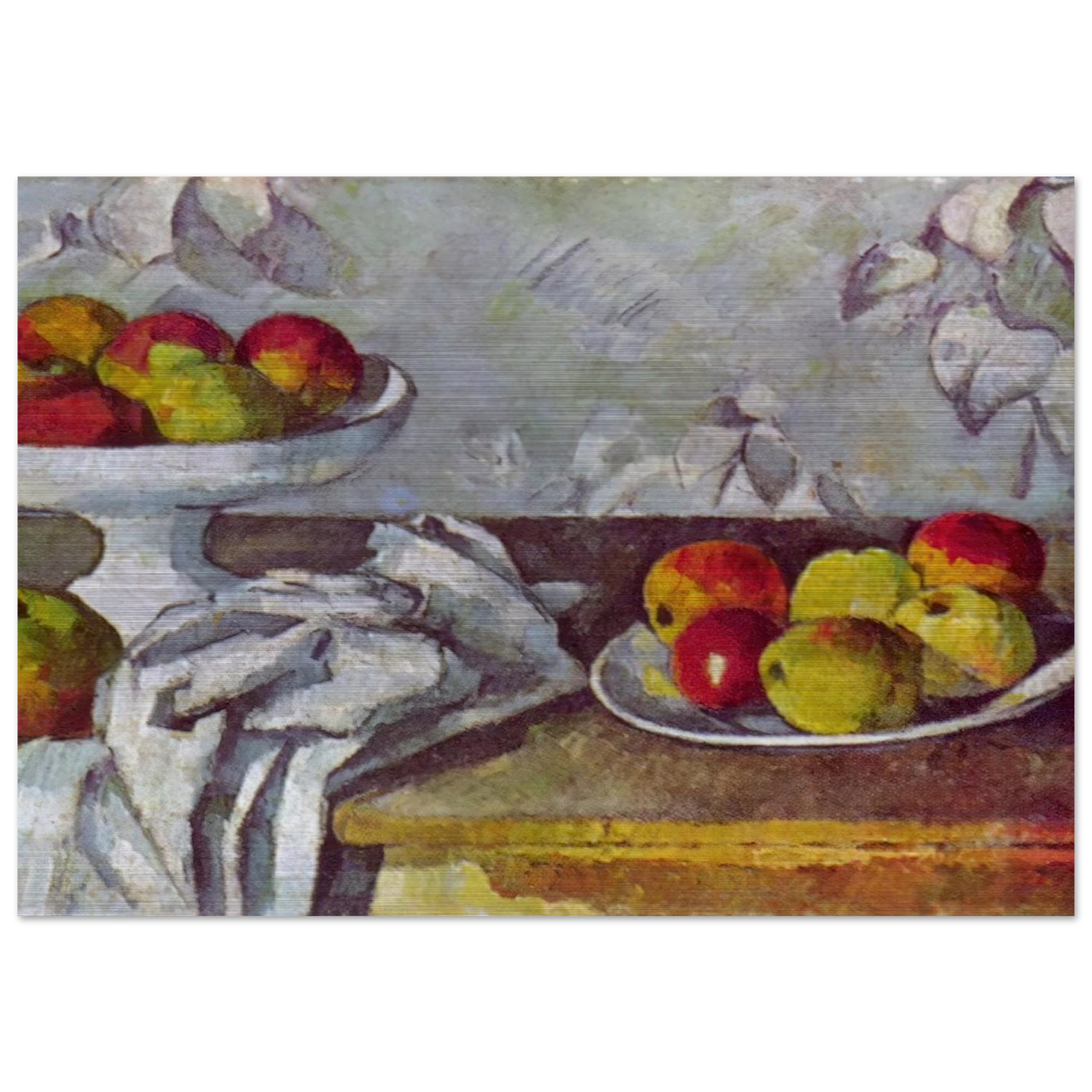 Still life with apples and fruit bowl - Paul Cézanne Brushed Aluminum Print - 70x100 cm / 28x40 inches | Paul Cézanne Aluminum Print | Paul Cézanne Prints