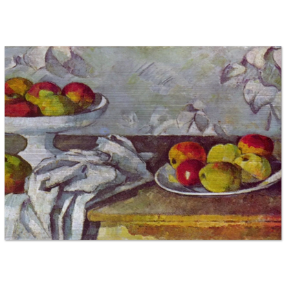 Still life with apples and fruit bowl - Paul Cézanne Brushed Aluminum Print - 70x100 cm / 28x40 inches | Paul Cézanne Aluminum Print | Paul Cézanne Prints