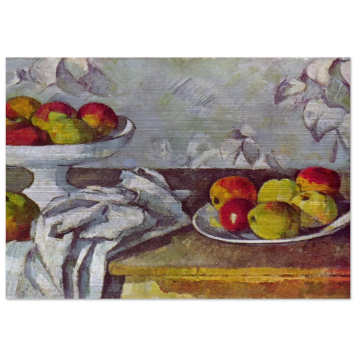 Still life with apples and fruit bowl - Paul Cézanne Brushed Aluminum Print - 70x100 cm / 28x40 inches | Paul Cézanne Aluminum Print | Paul Cézanne Prints