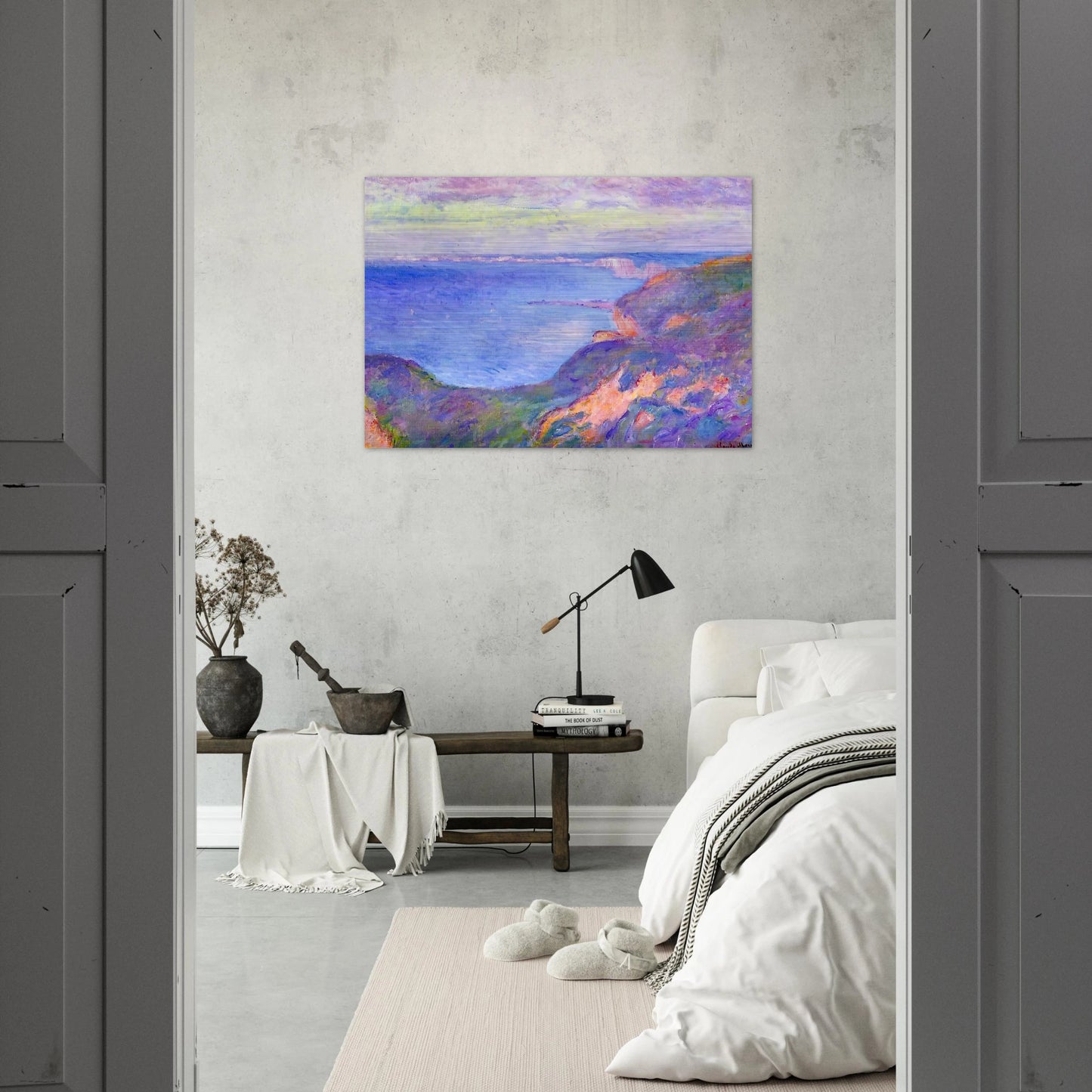 Cliff near Dieppe 2 - claude monet Brushed Aluminum Print - 70x100 cm / 28x40 inches | claude monet Aluminum Print | claude monet Prints