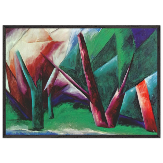 Forest Red-green - 1914 - Natalia Goncharova Framed Art Print – Black Wooden Frame - Default Title - -Framed Art Print