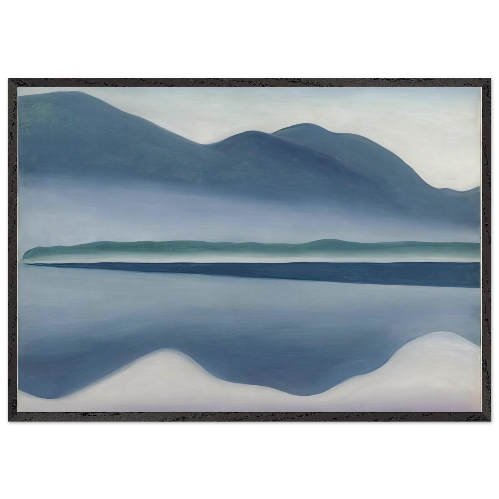 Lake George  formerly Reflection Seascape  - Georgia OKeeffe 70x100 cm / 28x40 inches Framed Art Print – Black Wooden Frame