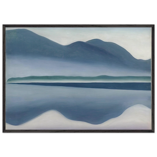 Lake George  formerly Reflection Seascape  - Georgia OKeeffe 70x100 cm / 28x40 inches Framed Art Print – Black Wooden Frame