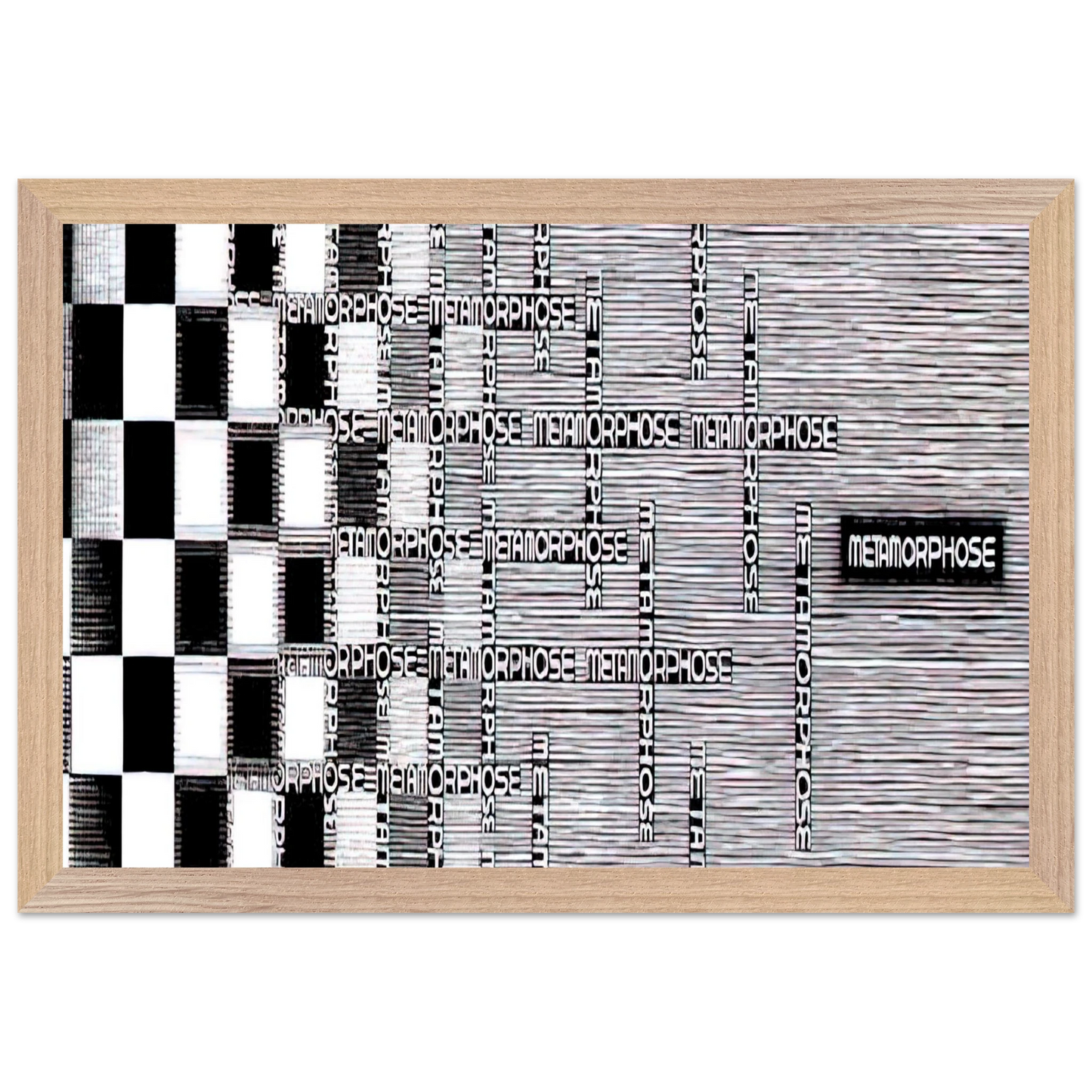MC Escher - METAMORPHOSIS II EXCERPT 7 Wall Art - 60x80 cm / 24x32 inches - Premium Wooden Framed Poster With Fine Art Paper - White frame