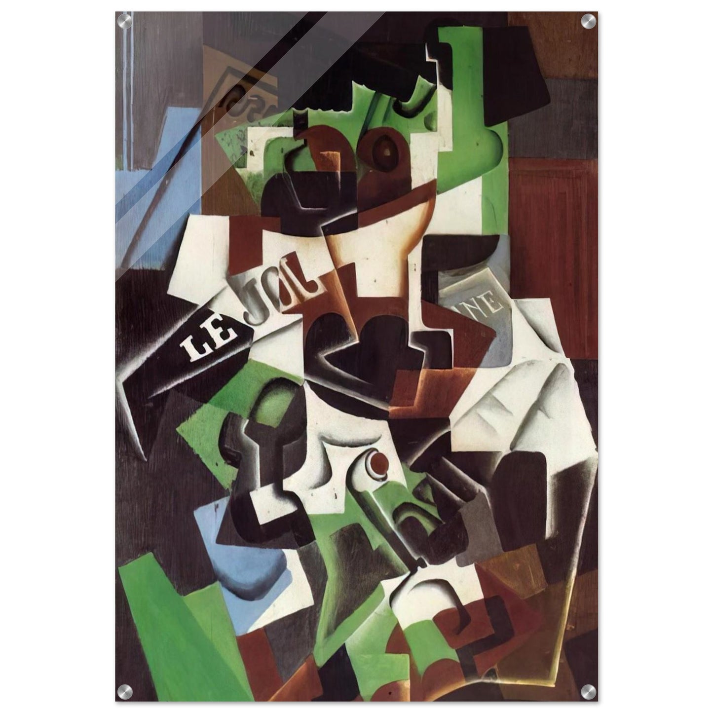 FRUIT BOWL PIPE AND NEWSPAPER - Juan Gris Acrylic Print - 70x100 cm / 28x40″ inches | Juan Gris Wall Art | Juan Gris Prints