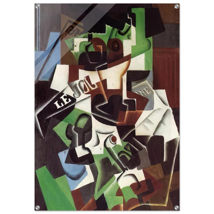 FRUIT BOWL PIPE AND NEWSPAPER - Juan Gris Acrylic Print - 70x100 cm / 28x40″ inches | Juan Gris Wall Art | Juan Gris Prints