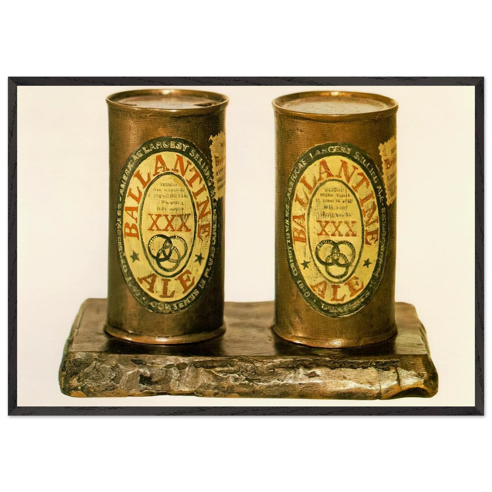 ALE CANS 1964 - Jasper Johns Framed Art Print – Black Wooden Frame - Default Title - -Framed Art Print