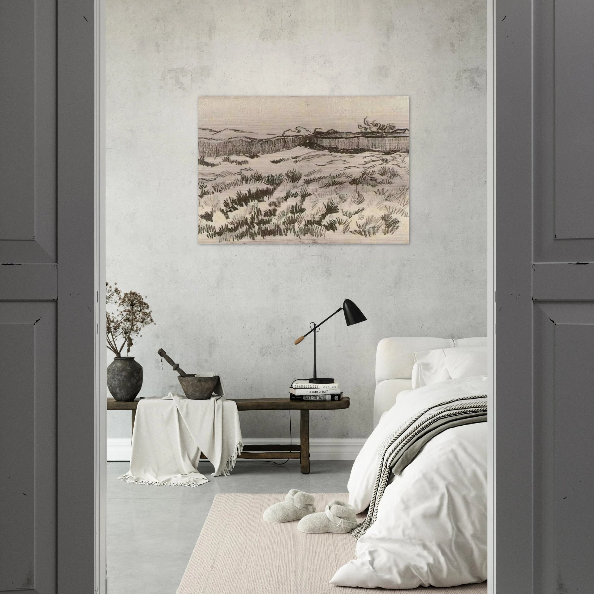Enclosed Field - Vincent van Gogh Brushed Aluminum Print - 70x100 cm / 28x40 inches | Vincent van Gogh Aluminum Print | Vincent van Gogh Prints