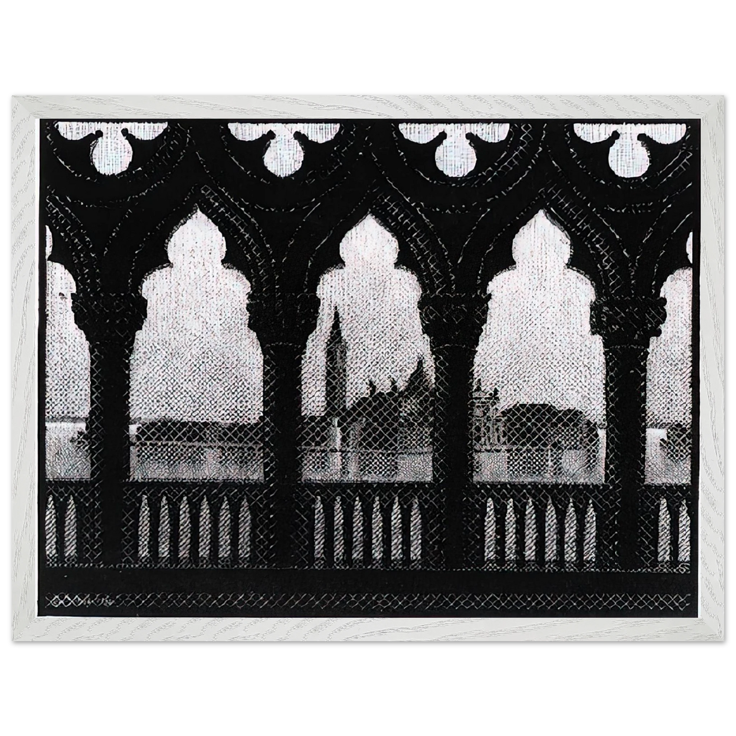 MC Escher - VENICE OCTOBER 1936 1936 Wall Art - 21x29.7 cm / 8x12" - Premium Wooden Framed Poster With Fine Art Paper - Wood frame