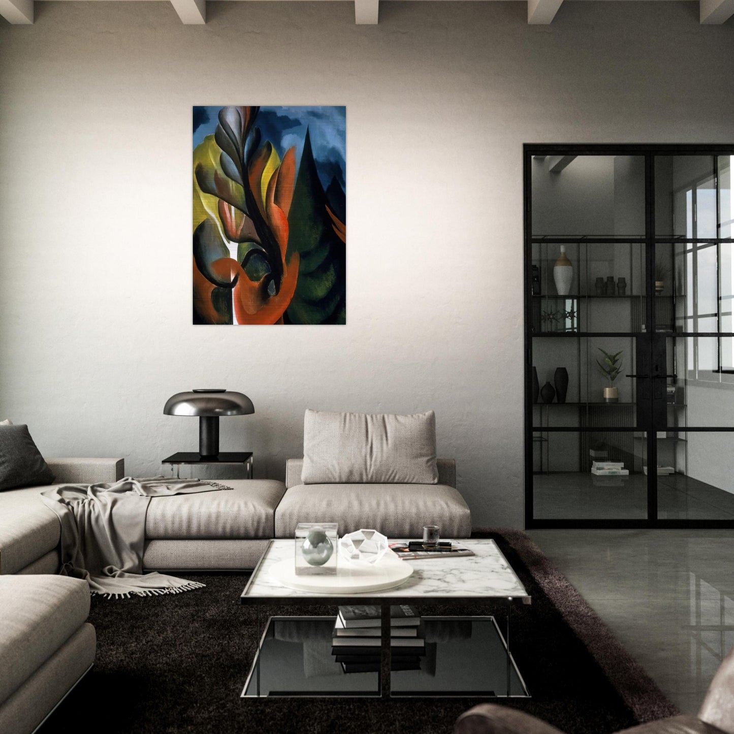Maple and Cedar, Lake George - Georgia O'Keeffe Brushed Aluminum Print - 70x100 cm / 28x40 inches | Georgia O'Keeffe Aluminum Print | Georgia O'Keeffe Prints