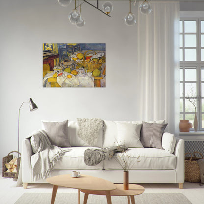 Still life with basket Kitchen table - Paul Cézanne Brushed Aluminum Print - 70x100 cm / 28x40 inches | Paul Cézanne Aluminum Print | Paul Cézanne Prints