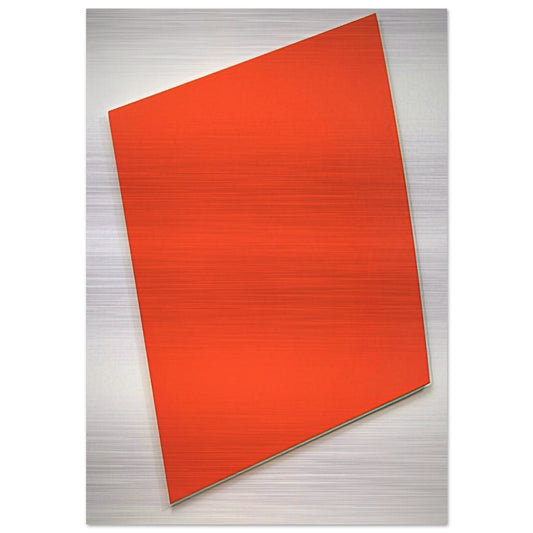 Red-Orange Panel with Curve - Ellsworth Kelly Brushed Aluminum Print - 70x100 cm / 28x40 inches | Ellsworth Kelly Aluminum Print | Ellsworth Kelly Prints