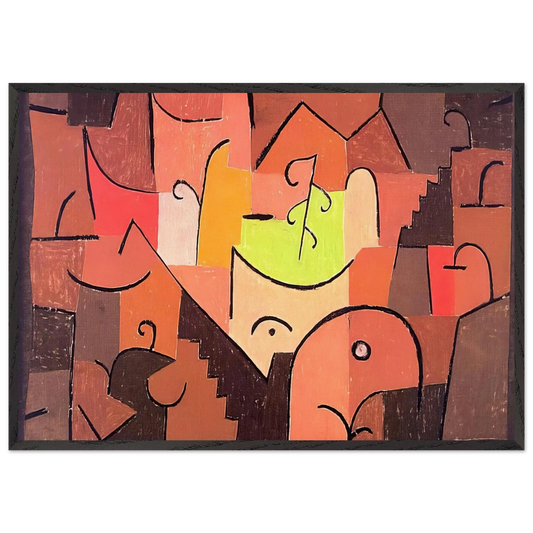 STAGE LANDSCAPE 1922 - Paul Klee 70x100 cm / 28x40 inches Framed Art Print – Black Wooden Frame