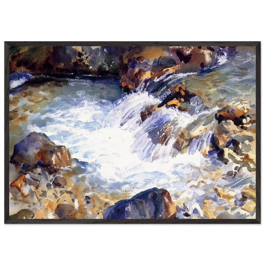 In the Tyrol - John Singer Sargent 70x100 cm / 28x40 inches Framed Art Print – Black Wooden Frame