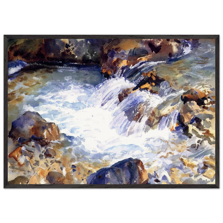 In the Tyrol - John Singer Sargent 70x100 cm / 28x40 inches Framed Art Print – Black Wooden Frame