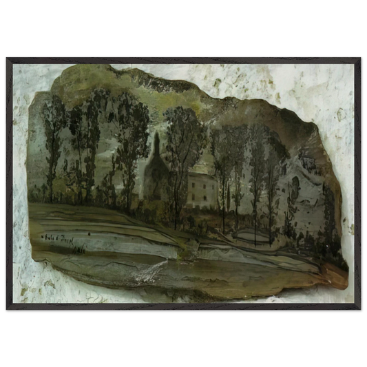 VIEW OF PUBOL - Salvador Dali Framed Art Print – Black Wooden Frame - Default Title - -Framed Art Print