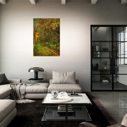 The Garden of Saint-Paul Hospital - Vincent van Gogh Brushed Aluminum Print - 70x100 cm / 28x40 inches | Vincent van Gogh Aluminum Print | Vincent van Gogh Prints