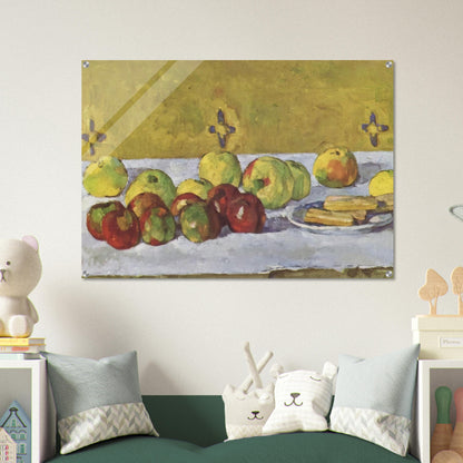 Still life with apples and biscuits - Paul Cézanne Acrylic Print - 70x100 cm / 28x40″ inches | Paul Cézanne Wall Art | Paul Cézanne Prints
