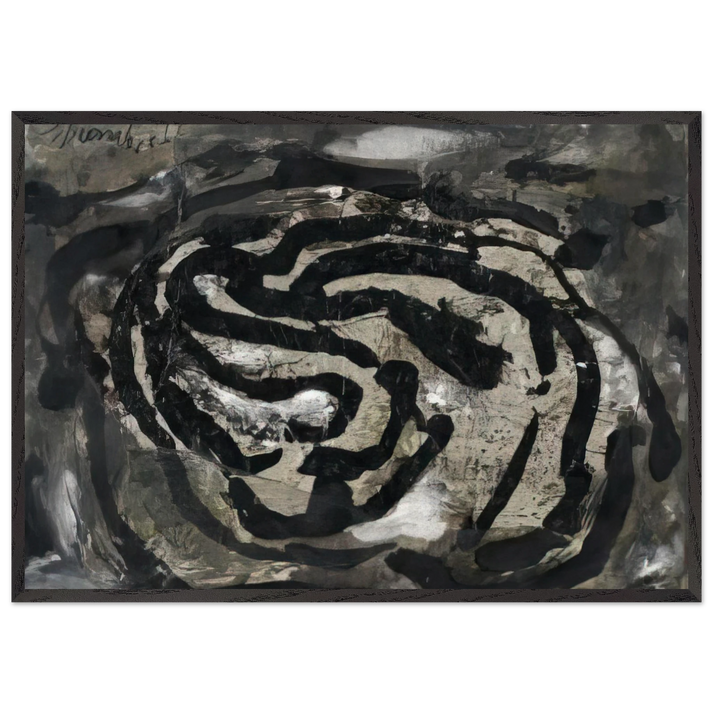 Untitled EL X - 1966 - Emil Schumacher 70x100 cm / 28x40 inches Framed Art Print – Black Wooden Frame