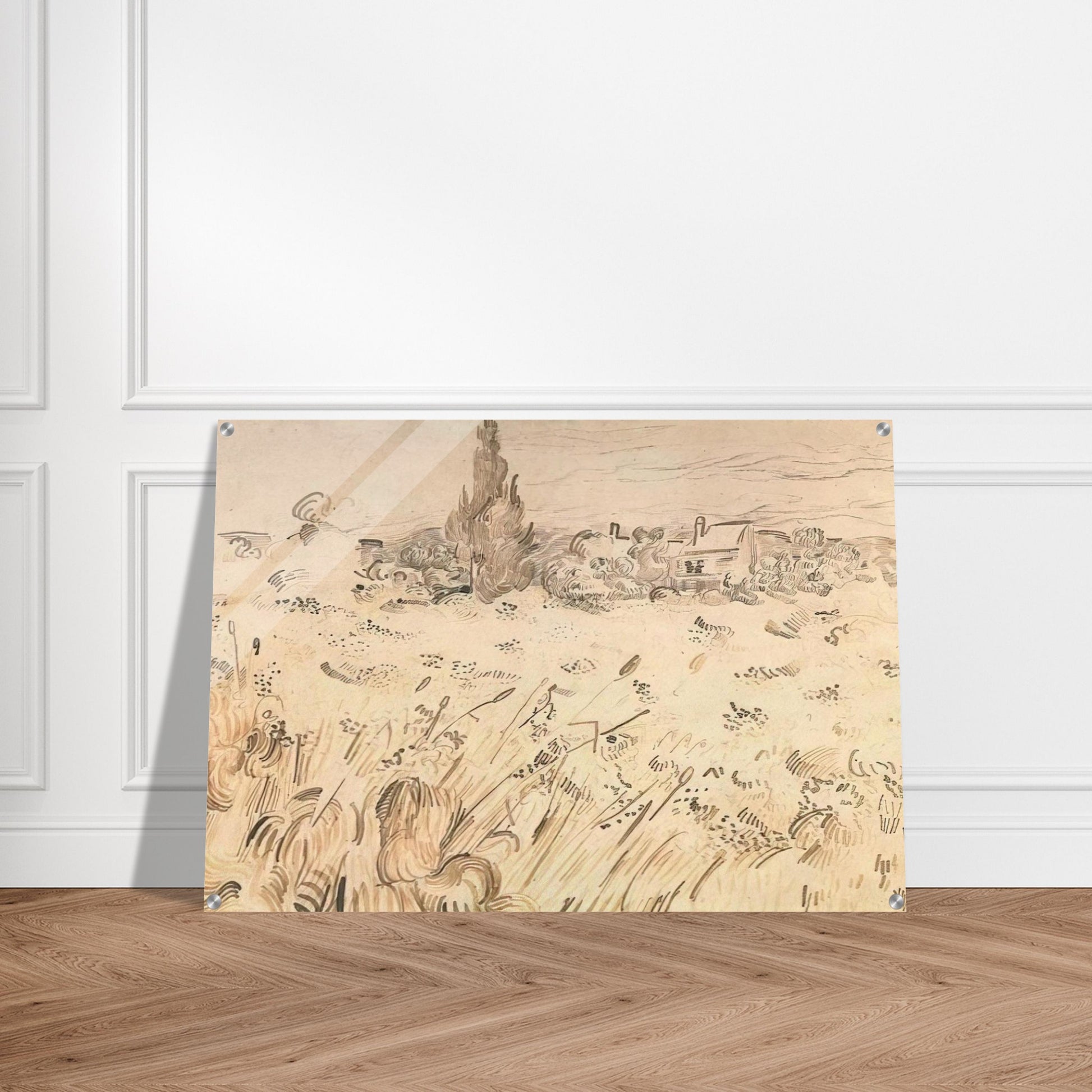 Wheat Field with Cypresses - Vincent van Gogh Acrylic Print - 70x100 cm / 28x40″ inches