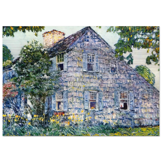 Old House, East Hampton - Childe Hassam Brushed Aluminum Print - 70x100 cm / 28x40 inches | Childe Hassam Aluminum Print | Childe Hassam Prints