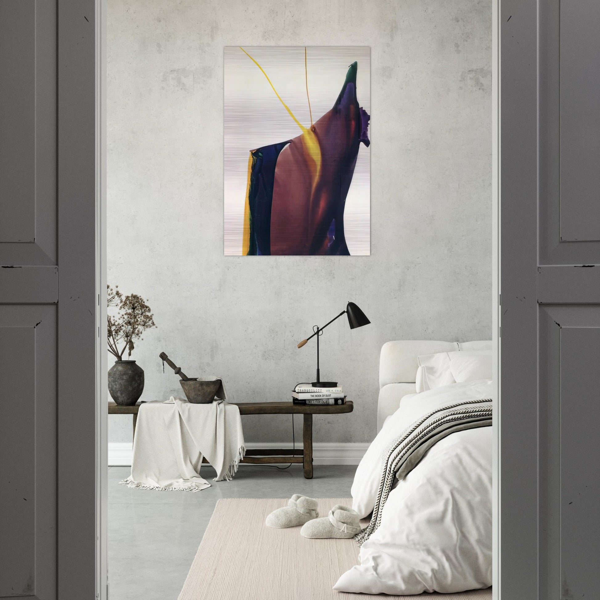 Phenomena Yellow Strike - 1963 - Paul Jenkins Brushed Aluminum Print - 70x100 cm / 28x40 inches | Paul Jenkins Aluminum Print | Paul Jenkins Prints