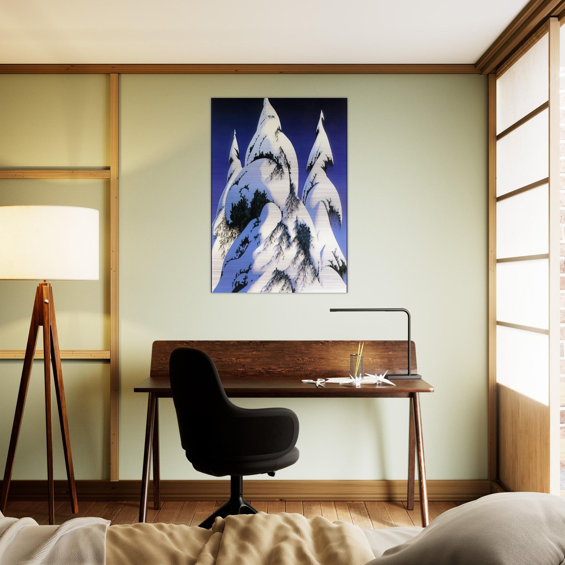 Snow Trees - Eyvind Earle Brushed Aluminum Print - 70x100 cm / 28x40 inches | Eyvind Earle Aluminum Print | Eyvind Earle Prints