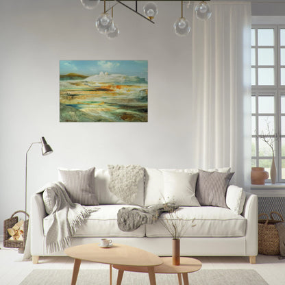 Jupiter Terrace Yellowstone - Thomas Moran Brushed Aluminum Print - 70x100 cm / 28x40 inches | Thomas Moran Aluminum Print | Thomas Moran Prints