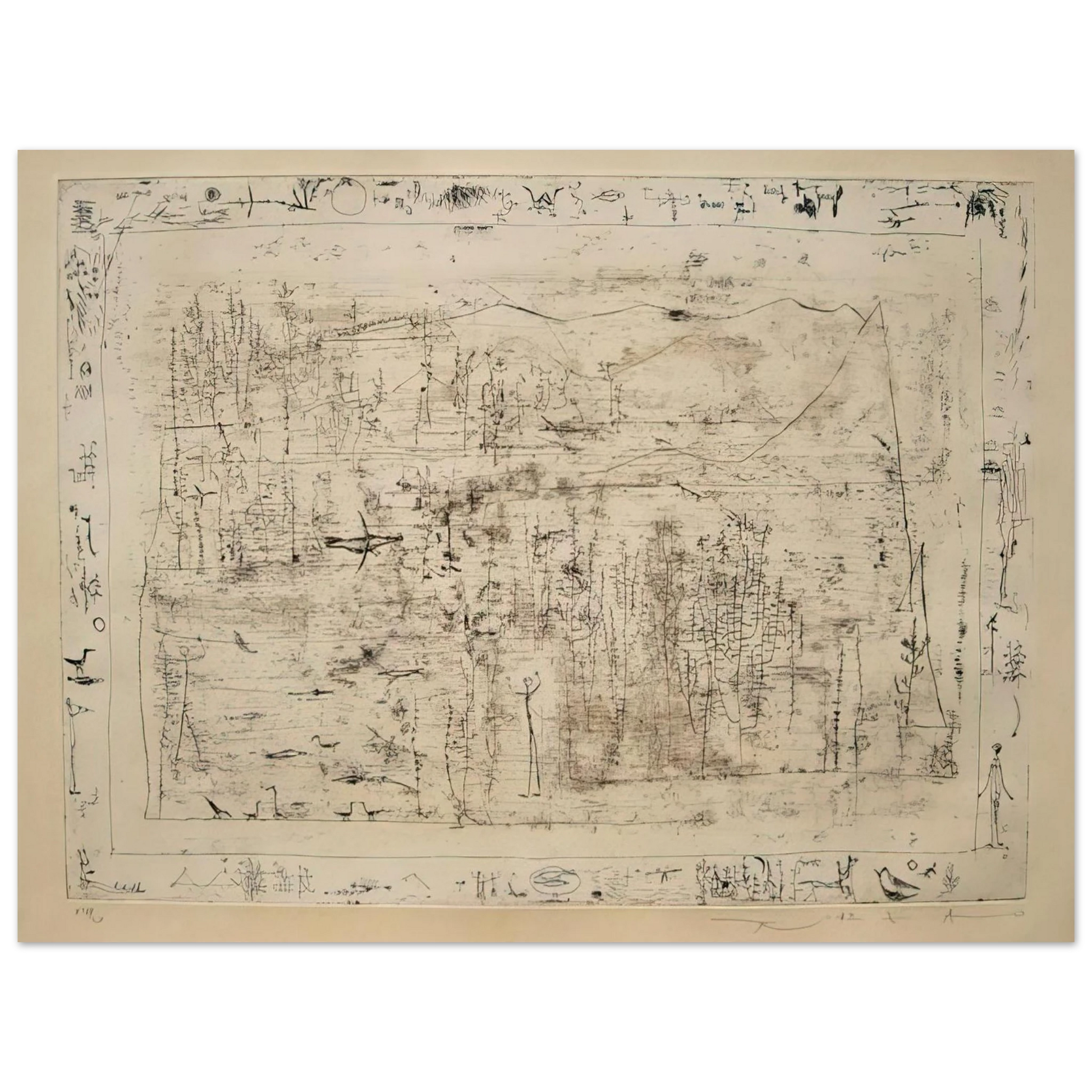 Zao Wou-Ki - FLORA AND FAUNA 1951 Fine Art Poster - Default Title