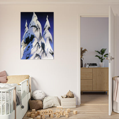 Snow Trees - Eyvind Earle Brushed Aluminum Print - 70x100 cm / 28x40 inches | Eyvind Earle Aluminum Print | Eyvind Earle Prints