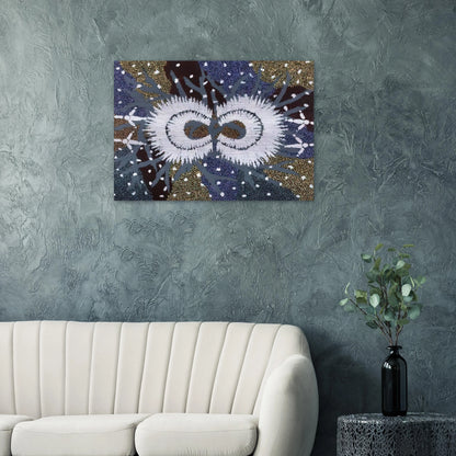 Eagle Dreaming - 1999 - Clifford Possum Tjapaltjarri Brushed Aluminum Print - 70x100 cm / 28x40 inches | Clifford Possum Tjapaltjarri Aluminum Print | Clifford Possum Tjapaltjarri Prints