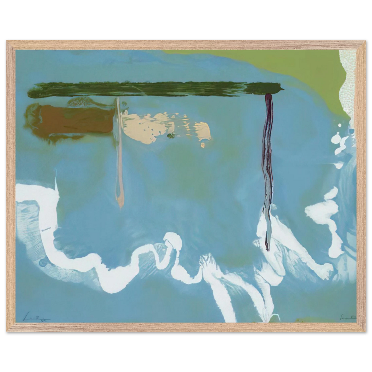 Helen Frankenthaler - Skywriting - 1997 Wall art - 50x70 cm / 20x28 inches - Premium Wooden Framed Poster With Fine Art Paper - Wood frame